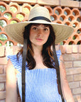 Iris Wide Brim Straw Ribbon Hat Light
