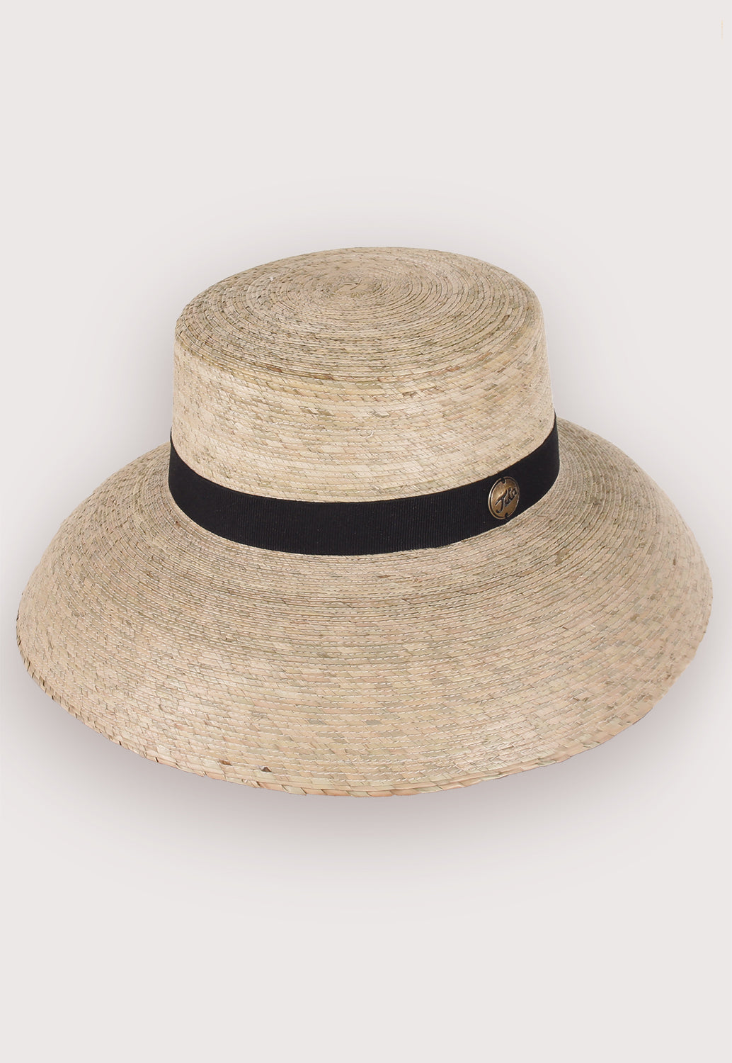 Tula of Austin Texas Beautiful Stylish Carmel Large Straw Hat W/ Black Band, $40 Women main image 2