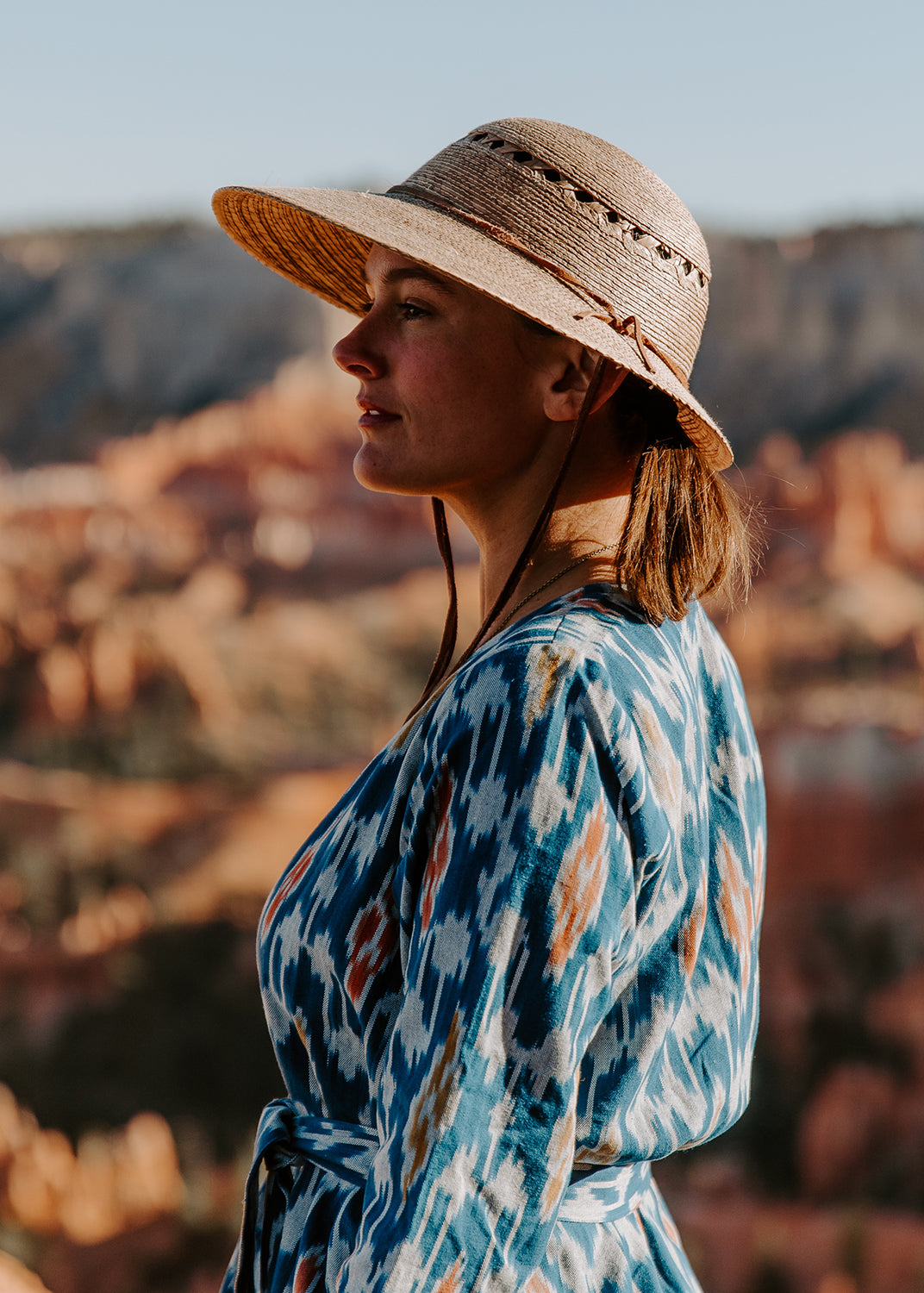 Tula Laurel Straw Hat Wide Brim Fair Trade Eco Friendly UPF 50+ Summer Beach Hat Laurel Lattice Palm Straw Facesaver Hat – Village Hat Shop main image 4