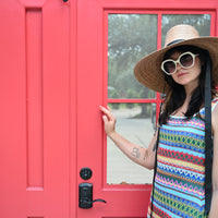 Iris Wide Brim Straw Ribbon Hat Tan