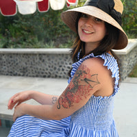 Somerset Straw Hat Black Bow Extra Large