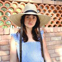 Iris Wide Brim Straw Ribbon Hat Light