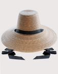 Iris Wide Brim Straw Ribbon Hat Tan