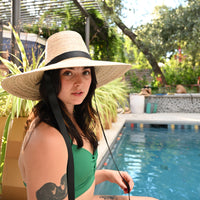 Iris Wide Brim Straw Ribbon Hat Light