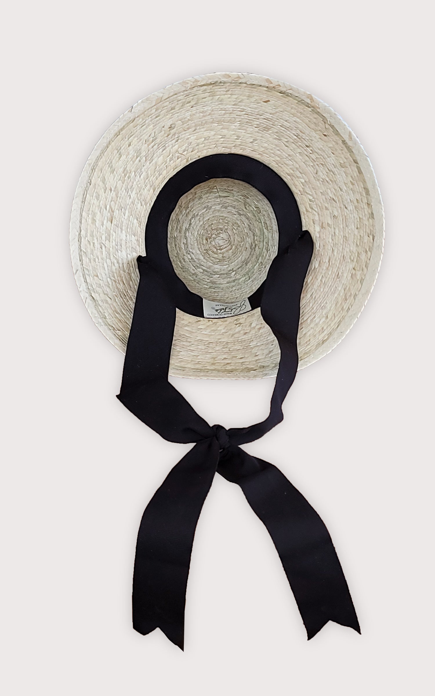 Black Woven Wide-Brim Straw Hat with Ribbon Buy Saint Laurent Black Woven Raffia Straw Wide Brim Ribbon  main image 2