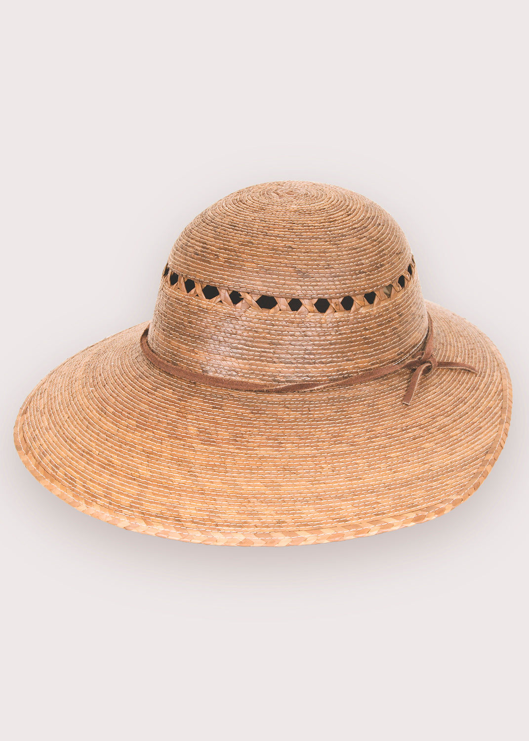 Tula Laurel Straw Hat Wide Brim Fair Trade Eco Friendly UPF 50+ Summer Beach Hat Laurel Lattice Palm Straw Facesaver Hat – Village Hat Shop main image 2