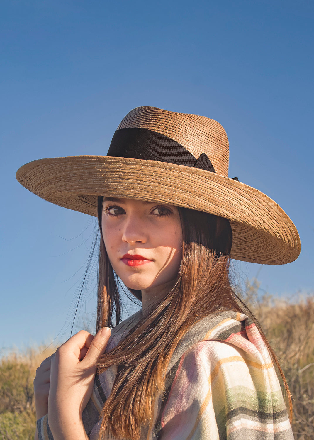 Stylish Tula Pilar Straw Sunhat with Wide‎ Black Band & Bow Tula Hat | Pilar Black Bow – River Fair Trade main image 2